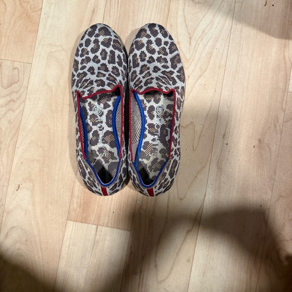 Rothy's Houndstooth Slip-On Shoes with Red and Blue Accents - Picture 1 of 7